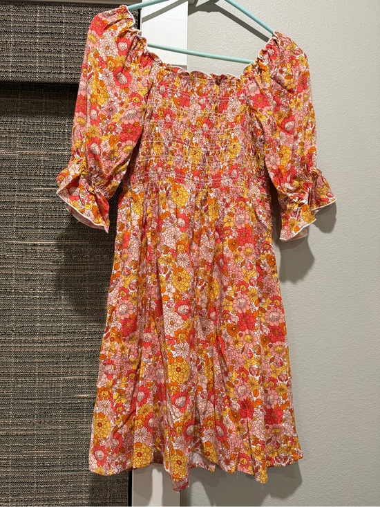 Haven Heart Dresses & Skirts - NWOT Haven Heart Floral Smocked Puff-Sleeve Dress in Pink & Yellow